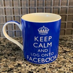 Keep Calm And Log Onto Facebook Blue Coffe…